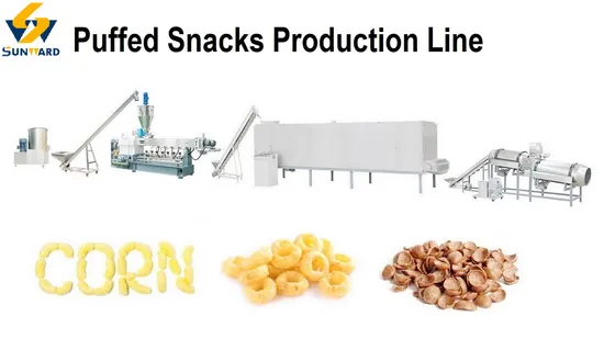Diferentes capacidades de produção Cereais expandidos Lazer Snack Chips Fábrica de alimentos Linhas de processamento Equipamentos e máquinas para venda